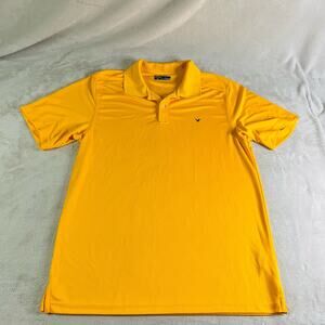 Callaway Golf Polo Shirt Men's Large Orange Micro Texture Lightweight Polyester‎
